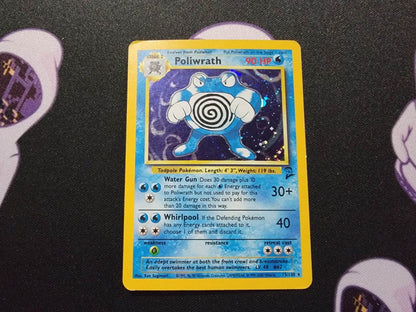 Poliwrath 15/130 Base Set 2 Holo Rare Pokémon Card WOTC LP/MP - MissingNo.