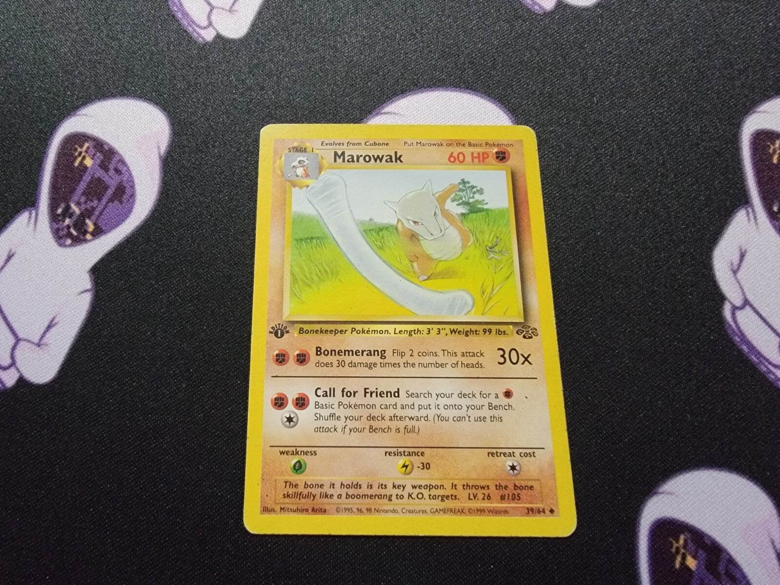 Marowak - 1st Edition - 39/64 - WOTC - Jungle (1999) Pokemon Card - LP - MissingNo.