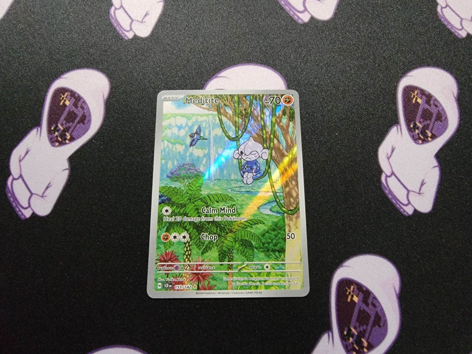 Meditite 153/142 Stellar Crown Illustration Rare Pokemon TCG NM - MissingNo.