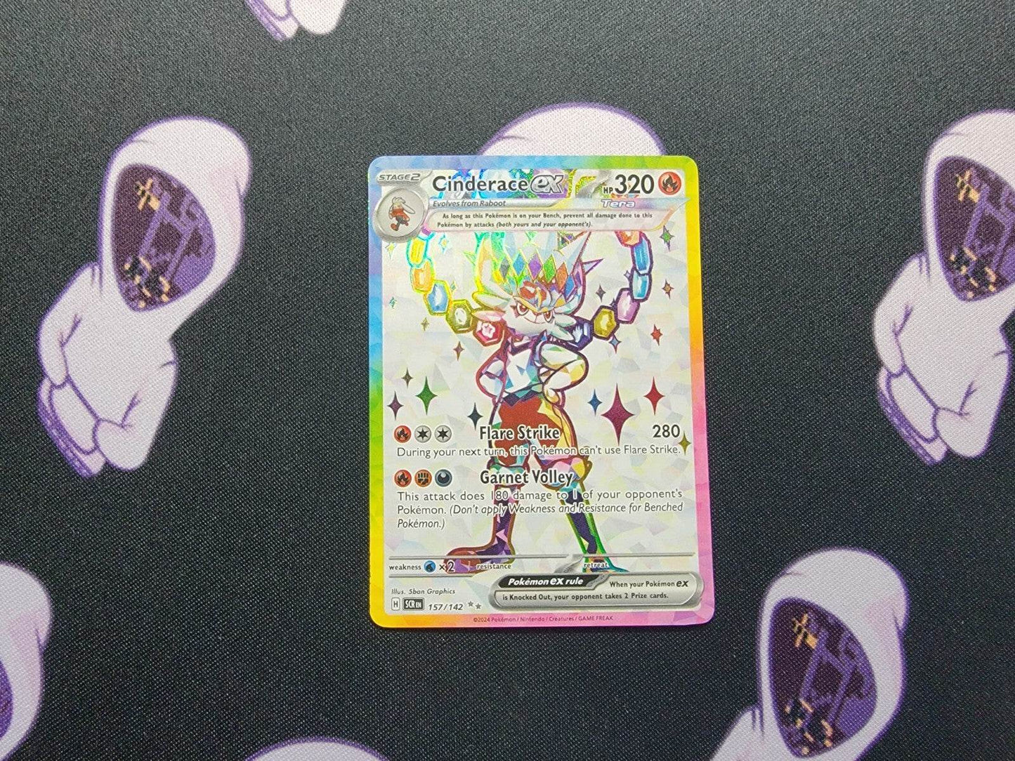 Cinderace ex 157/142 Full Art Rare Pokémon Card - S&V Stellar Crown set - NM - MissingNo.