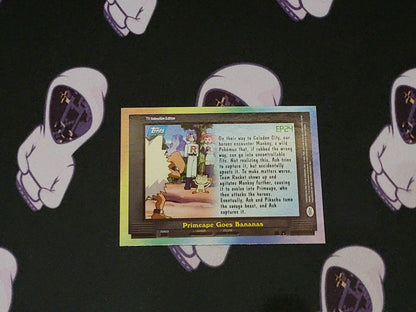 Primeape Goes Bananas #EP24 Pokemon 2000 Topps TV Holo Foil Rare NM - MissingNo.