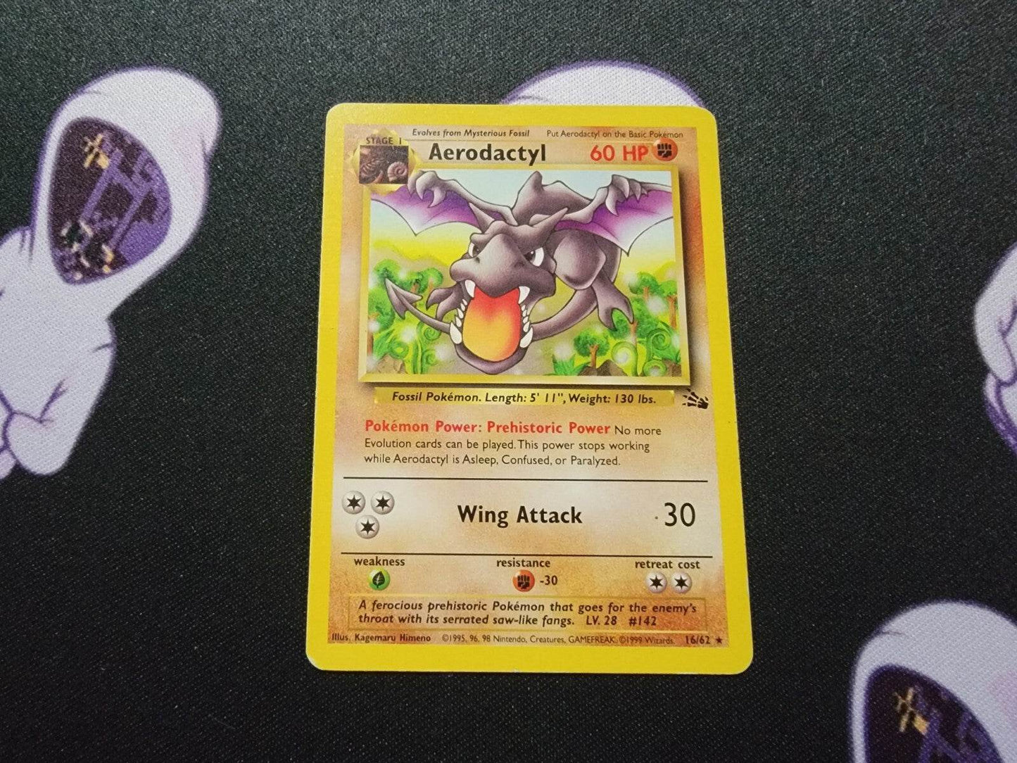 Aerodactyl Non Holo Rare Card 16/62 Fossil Set WOTC Trading Card TCG MP - MissingNo.
