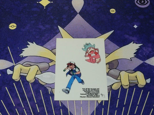2000 Topps 1/10 Pokemon Ash Slowking Movie 2000 Sticker Card VHTF - MissingNo.