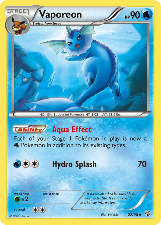 Vaporeon 22/98 Reverse Uncommon - MissingNo.