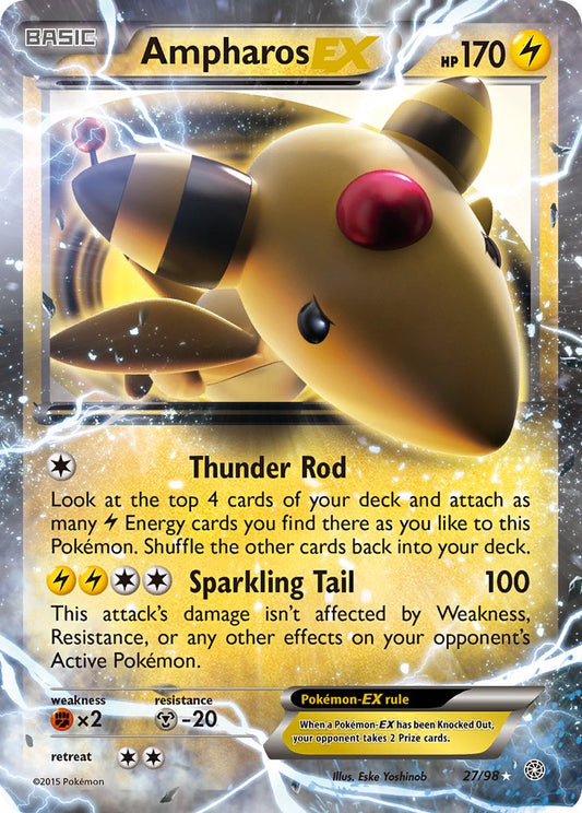 Ampharos EX 27/98 Holo Rare EX - MissingNo.