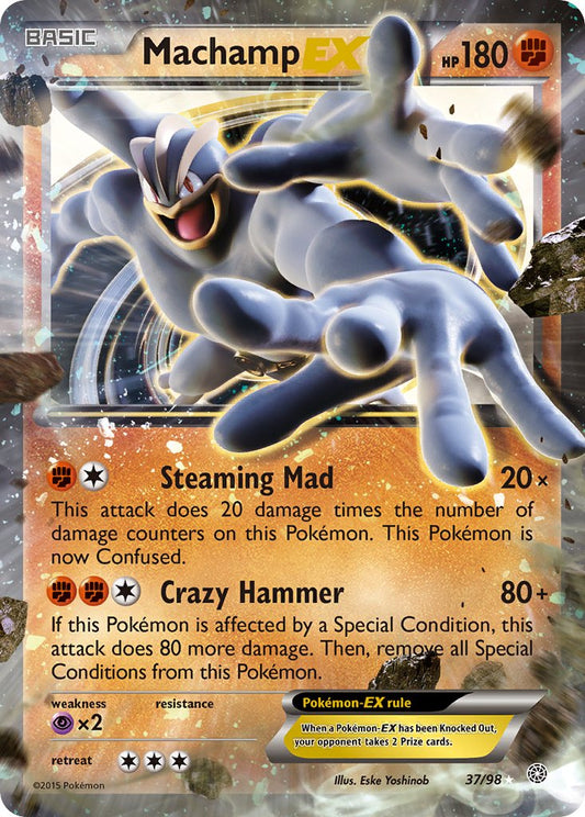 Machamp EX 37/98 Holo Rare EX - MissingNo.