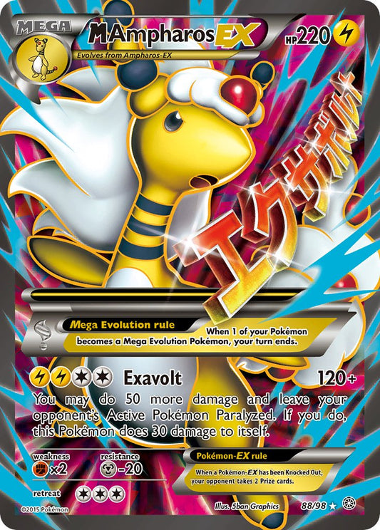 M Ampharos EX 88/98 Holo Ultra Rare Mega EX - MissingNo.