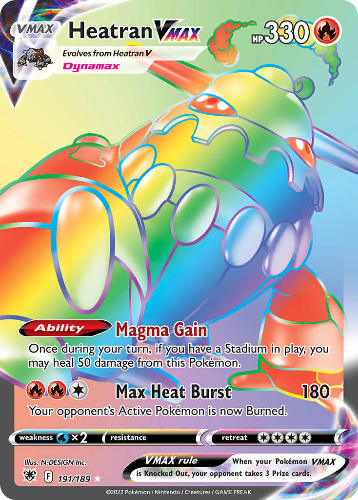 Heatran VMAX 191/189 Rainbow Secret Rare VSTAR