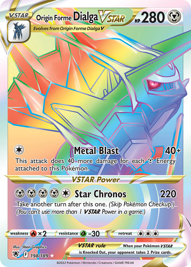Origin Forme Dialga VSTAR 198/189 Rainbow Secret Rare VSTAR
