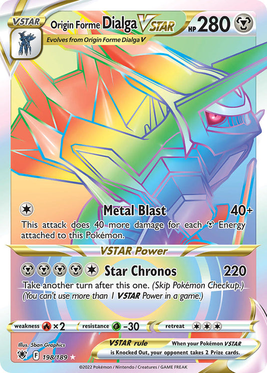 Origin Forme Dialga VSTAR 198/189 Rainbow Secret Rare VSTAR