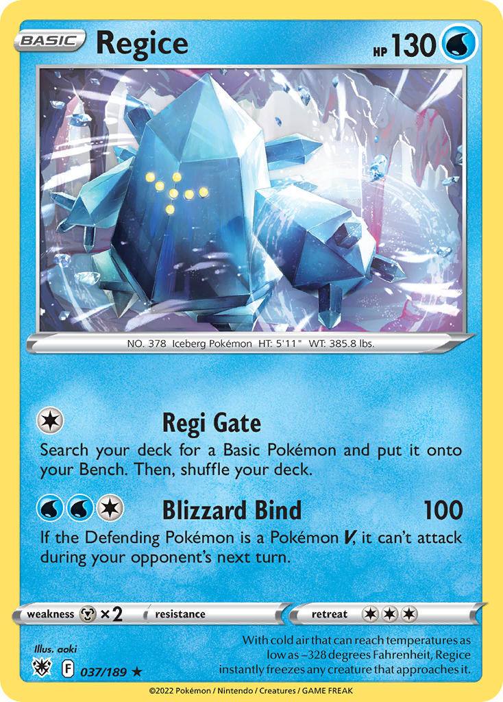 Regice 37/189 Reverse Rare