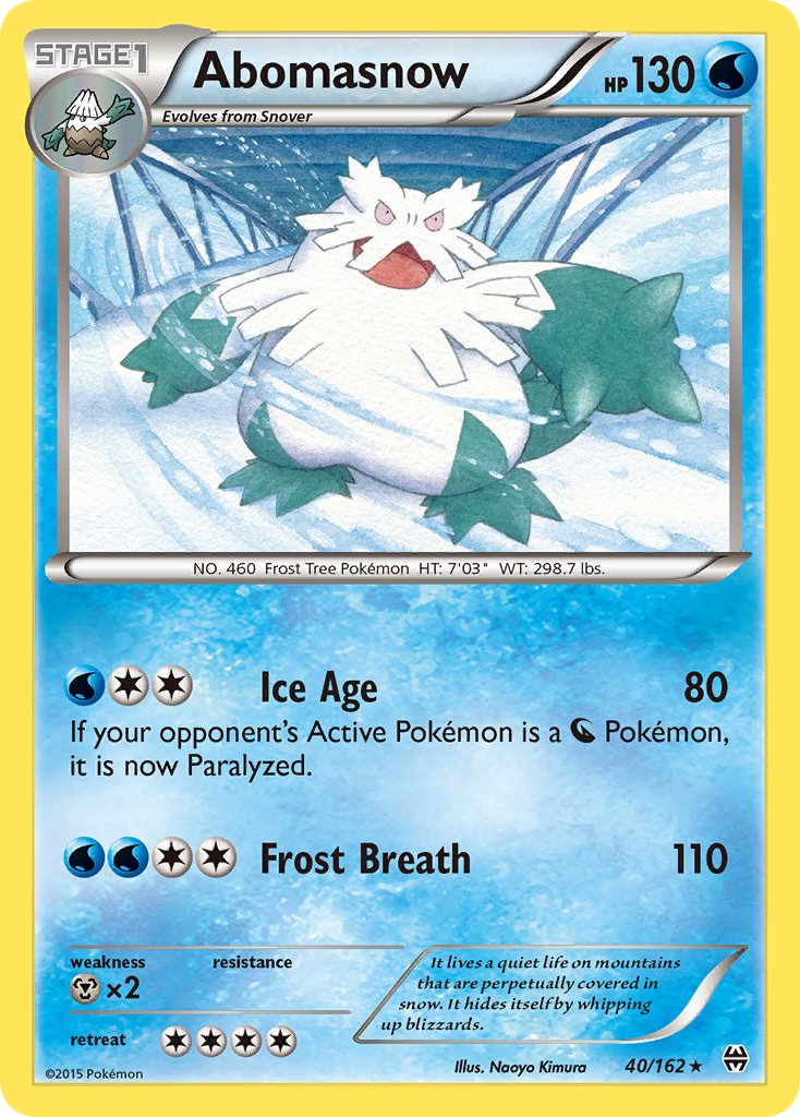 Abomasnow 40/162 Reverse Rare - MissingNo.