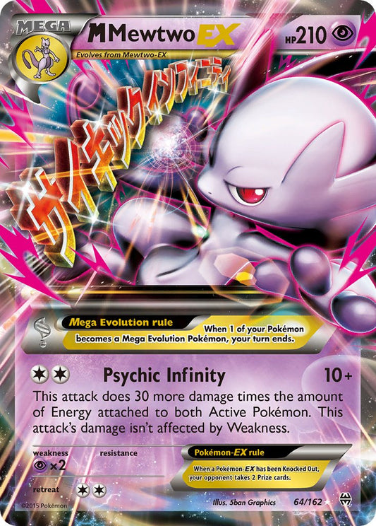 M Mewtwo EX 64/162 Holo Rare Mega EX - MissingNo.