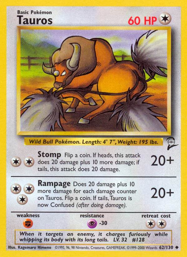 Tauros 62/130 Uncommon - MissingNo.