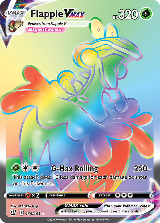 Flapple VMAX 164/163 Rainbow Secret Rare VMAX