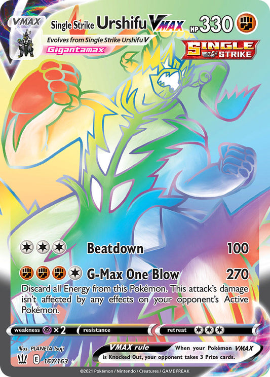 Single Strike Urshifu VMAX 167/163 Rainbow Secret Rare VMAX