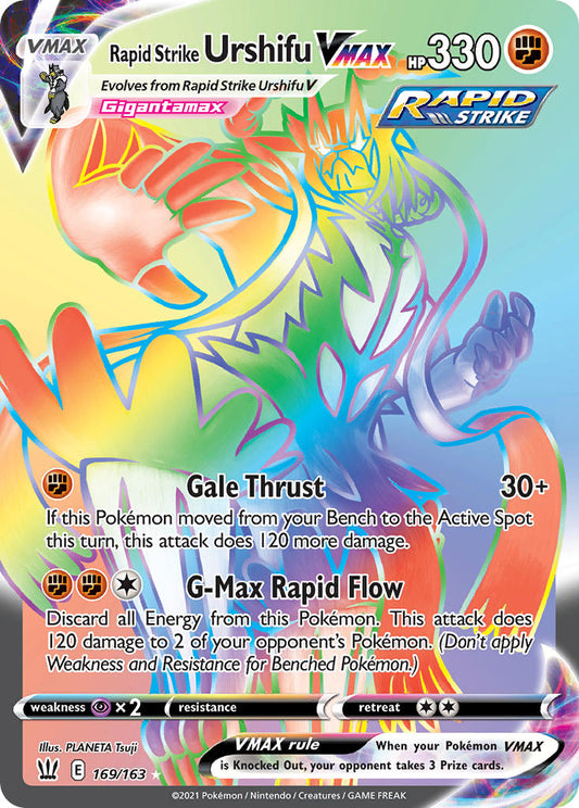 Rapid Strike Urshifu VMAX 169/163 Rainbow Secret Rare VMAX