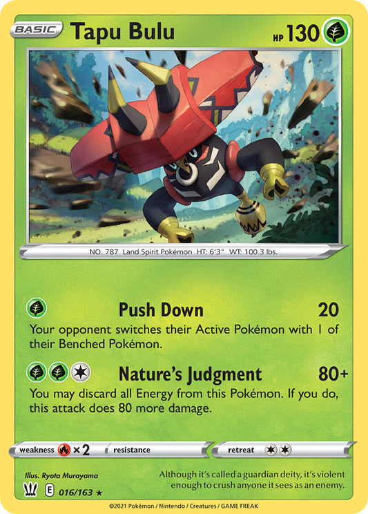 Tapu Bulu 16/163 Non-Holo Battle Styles Build & Battle Box Exclusive