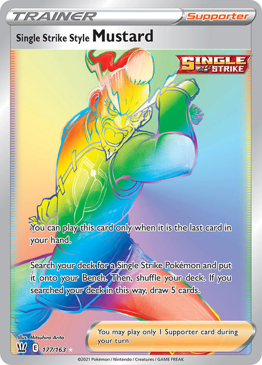 Single Strike Style Mustard 177/163 Rainbow Secret Rare