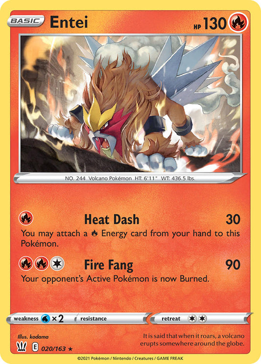 Entei 20/163 Holo Rare