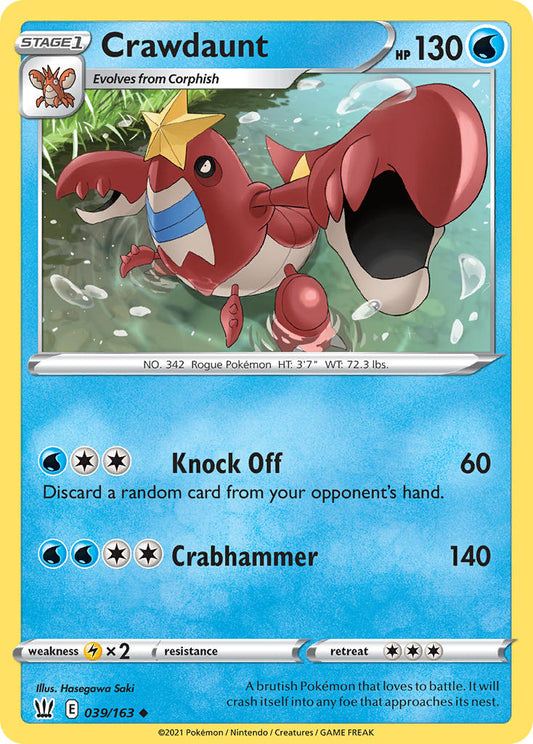 Crawdaunt 39/163 Reverse Uncommon