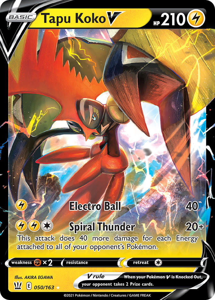 Tapu Koko V 50/163 Holo Rare V