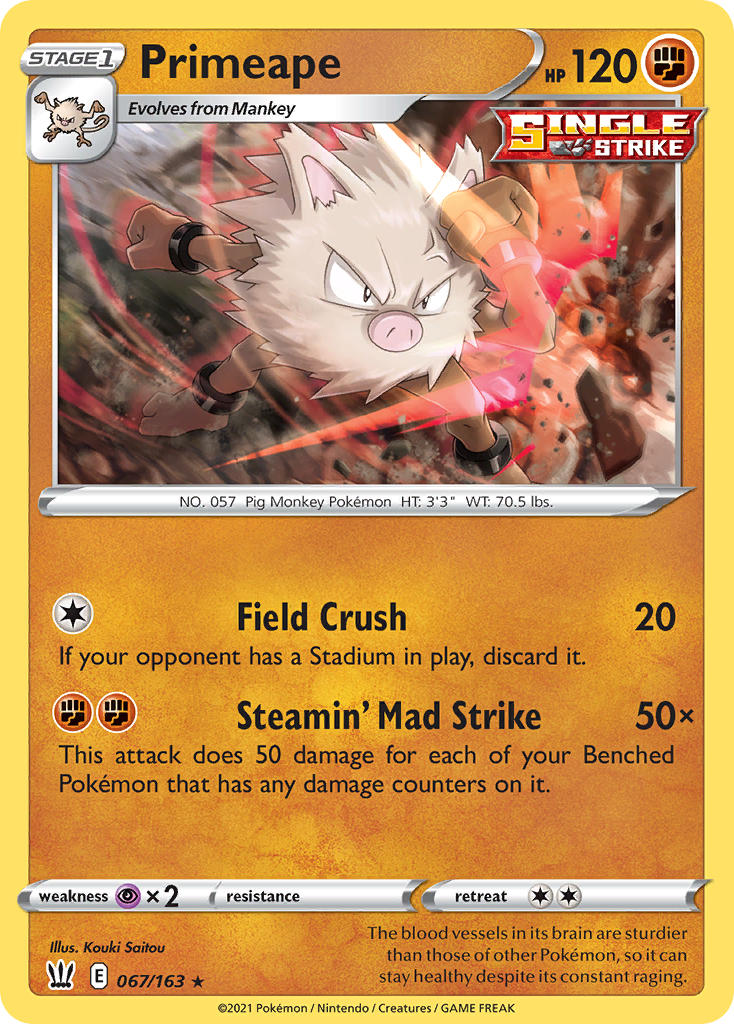 Primeape 67/163 Reverse Rare