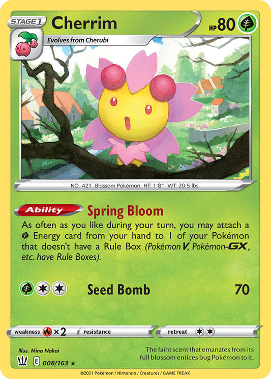Cherrim 8/163 Non-Holo Battle Styles Build & Battle Box Exclusive