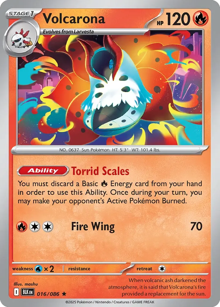 Volcarona 016/086 Master Ball Holo Rare