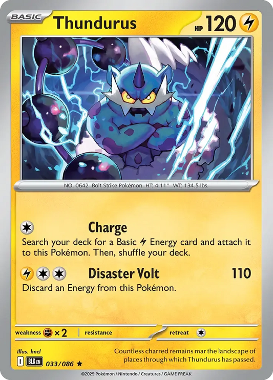 Thundurus 033/086 Master Ball Holo Rare