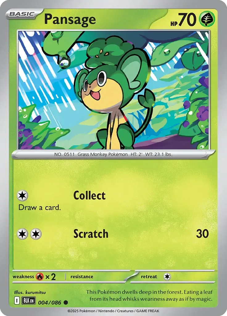 Pansage 004/086 Master Ball Holo Common