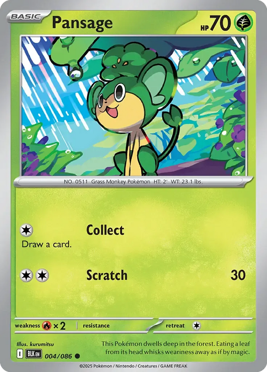 Pansage 004/086 Poké Ball Holo Common