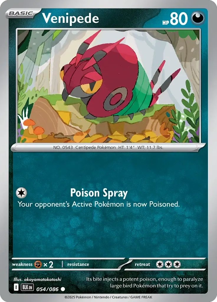 Venipede 054/086 Poké Ball Holo Common