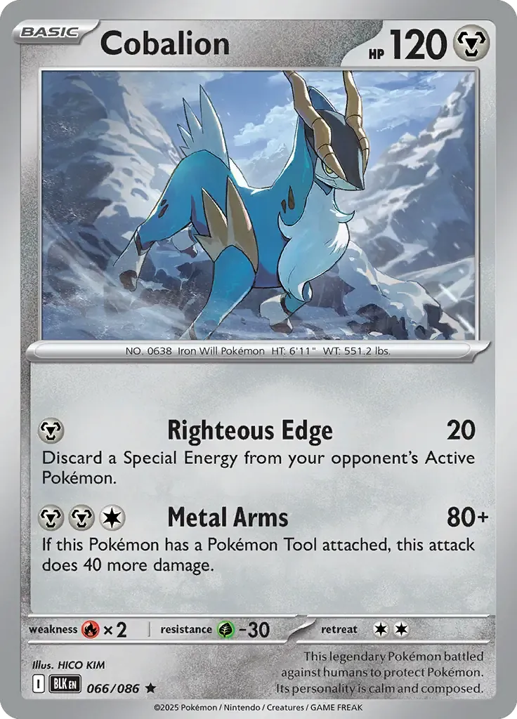 Cobalion 066/086 Master Ball Holo Rare