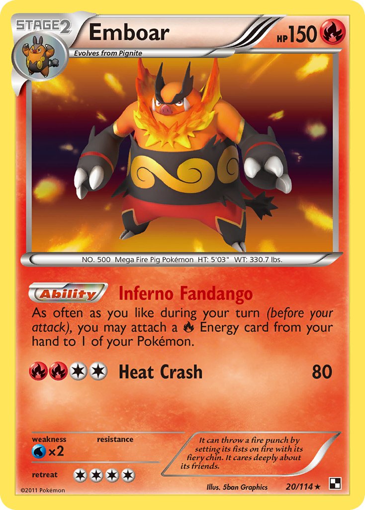 Emboar 20/114 Reverse Rare - MissingNo.