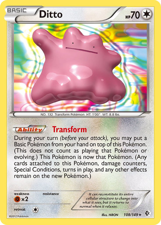 Ditto 108/149 Reverse Rare - MissingNo.
