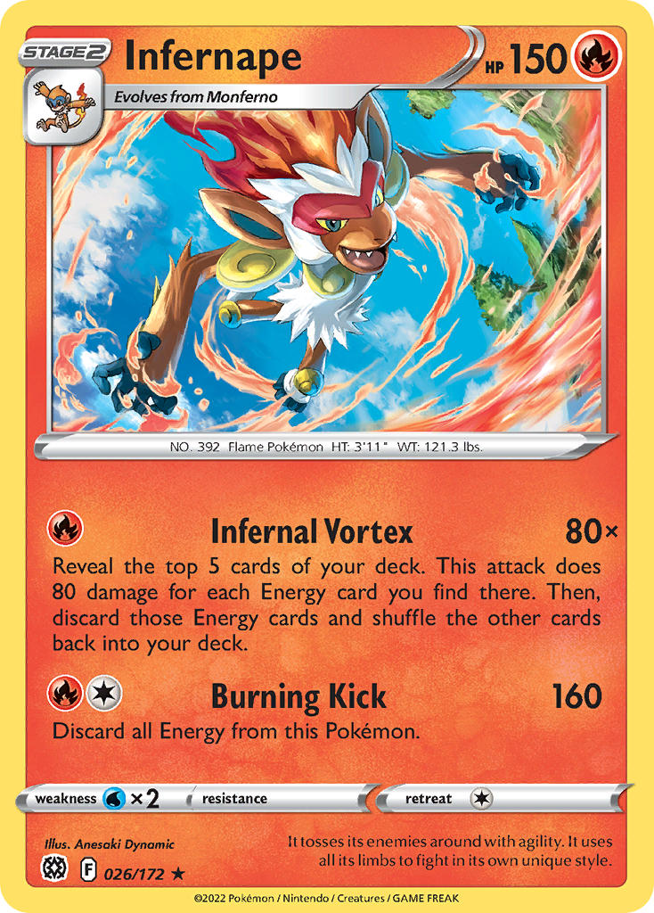 Infernape 26/172 Reverse Rare