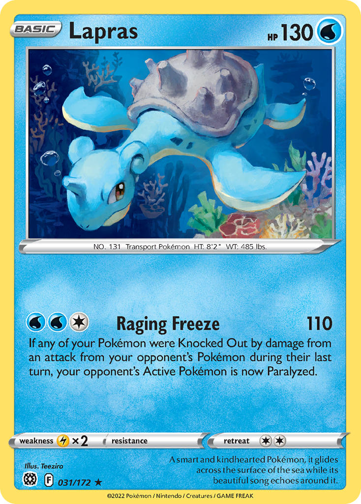 Lapras 31/172 Reverse Rare