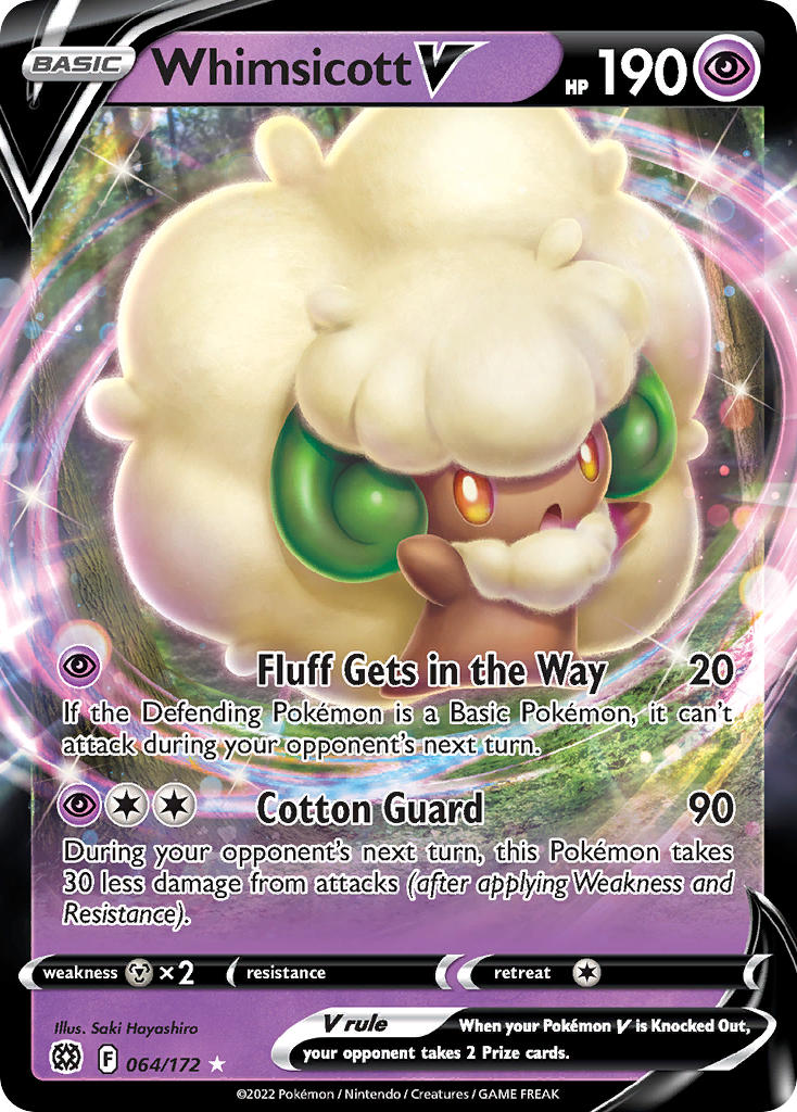 Whimsicott V 64/172 Holo Rare V