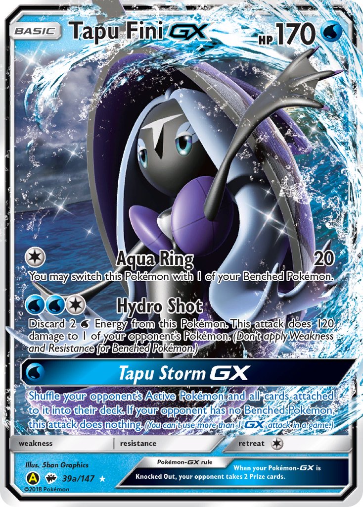 Tapu Fini GX 39a/147 Jumbo Island Guardians GX Pin Collection Exclusive - MissingNo.