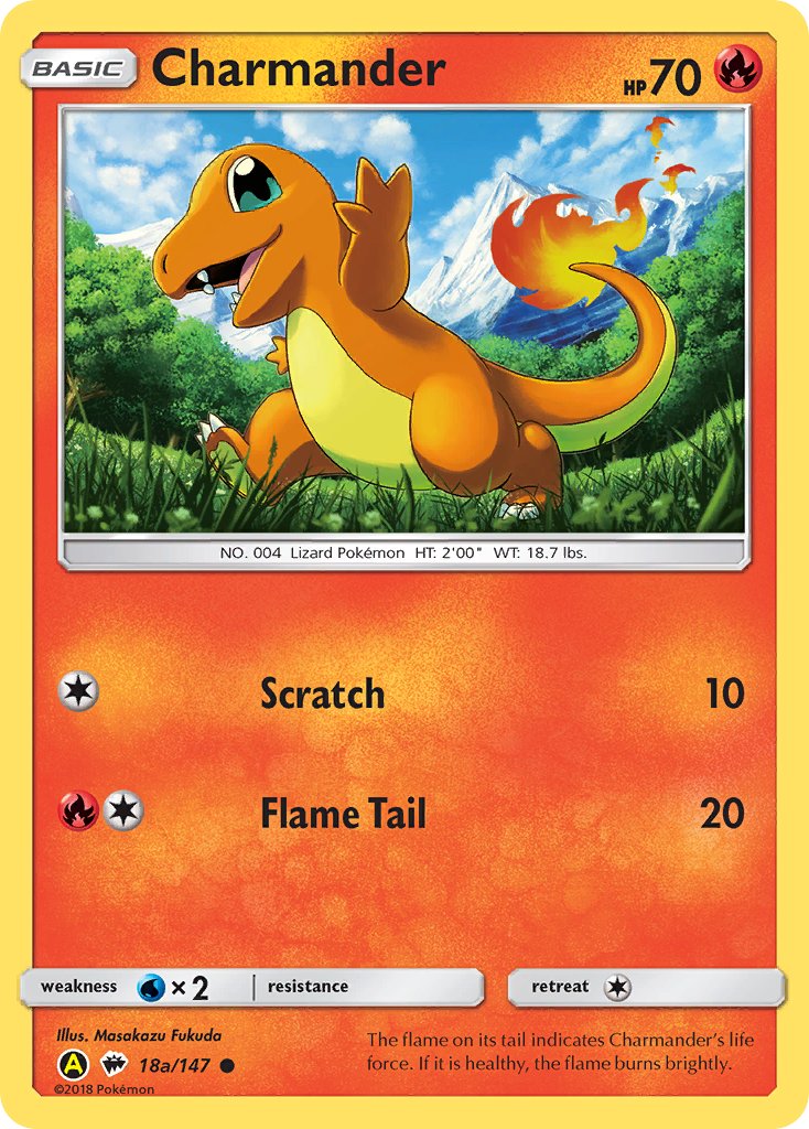Charmander 18a/147 Sequin Holo Yellow A Alternate art General Mills Let's Go, Kanto! Mini Packs Exclusive - MissingNo.