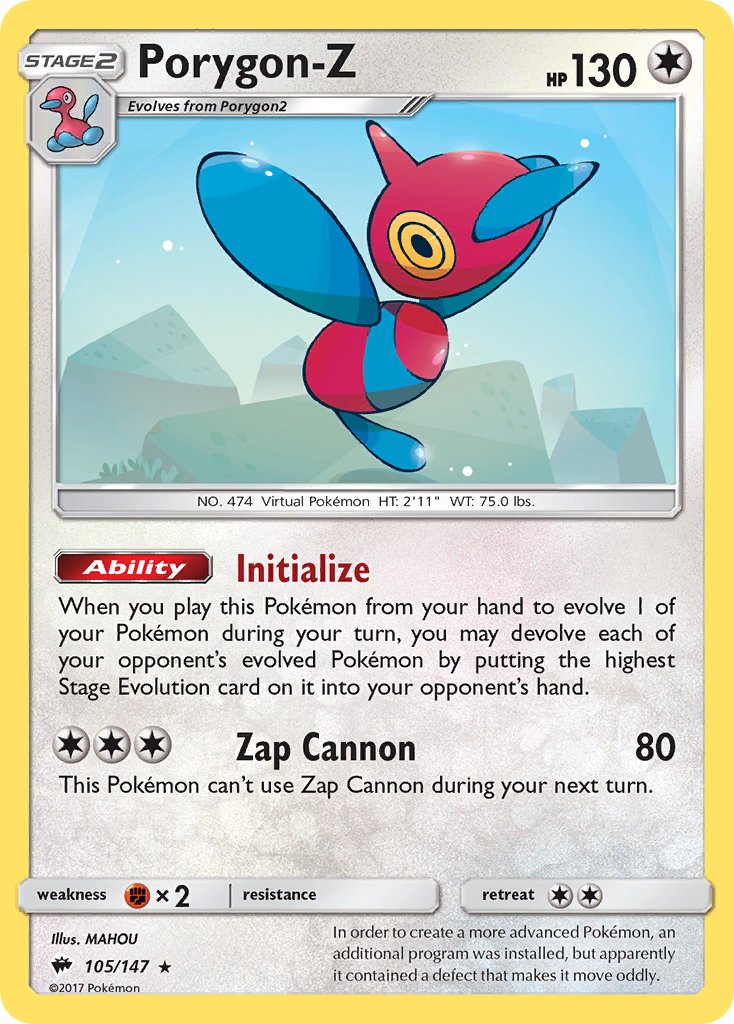 Porygon-Z 105/147 Reverse Rare - MissingNo.
