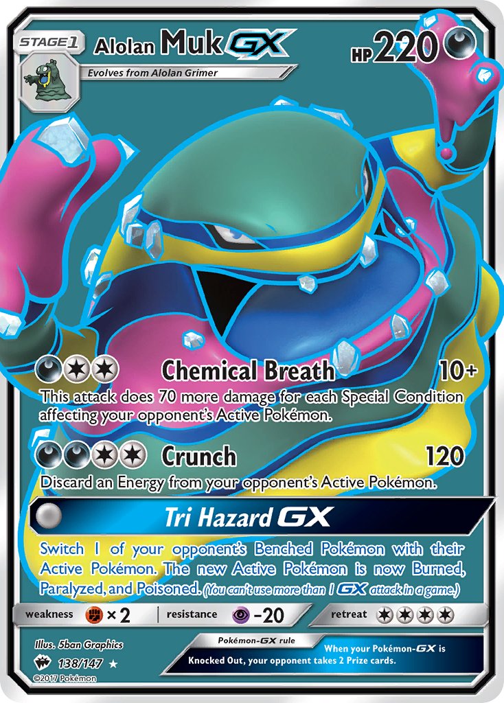 Alolan Muk GX 138/147 Holo Ultra Rare GX - MissingNo.