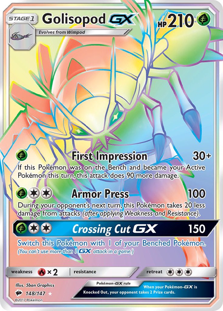 Golisopod GX 148/147 Rainbow Secret Rare GX - MissingNo.