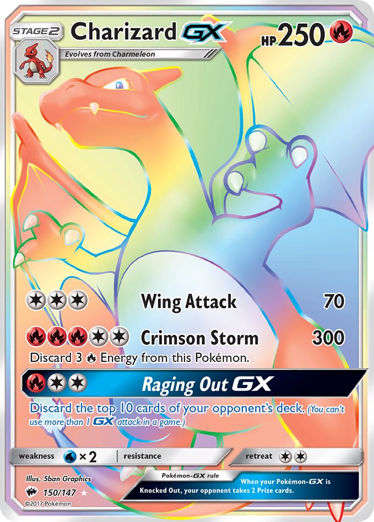 Charizard GX 150/147 Rainbow Secret Rare GX - MissingNo.