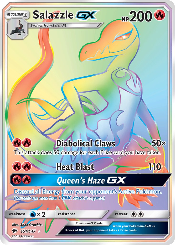 Salazzle GX 151/147 Rainbow Secret Rare GX - MissingNo.