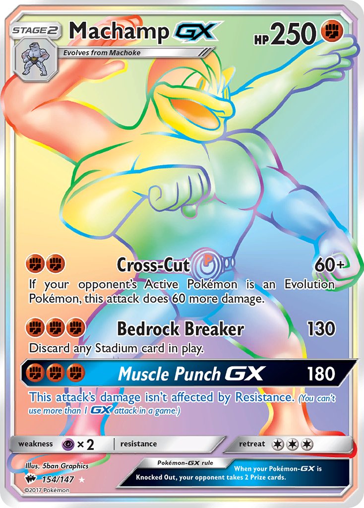 Machamp GX 154/147 Rainbow Secret Rare GX - MissingNo.