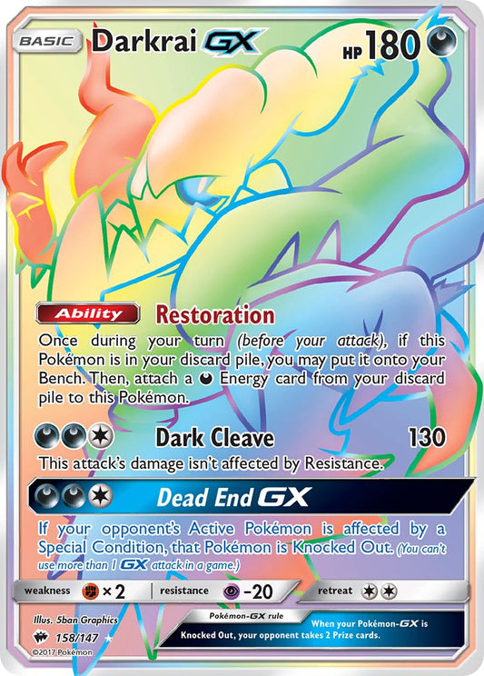 Darkrai GX 158/147 Rainbow Secret Rare GX - MissingNo.