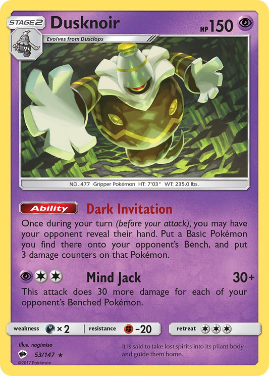 Dusknoir 53/147 Holo Rare - MissingNo.