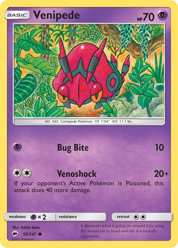 Venipede 56/147 Reverse Common - MissingNo.